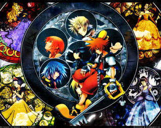 Anime characters circle background black - other character free wallpaper