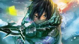 Anime character gun sky background 2 - a gun in the air free wallpaper