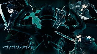 Anime characters holding swords group - text free wallpaper