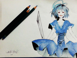 Girl bow arrow pencil drawing - a drawing of a girl free wallpaper