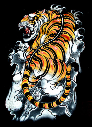 Tiger large mouth large tail - ding guanpeng free wallpaper