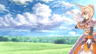 Woman dress field sky background - a woman in a dress free wallpaper