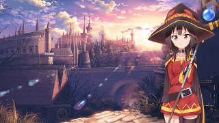 Woman red dress hat sword - a castle free wallpaper
