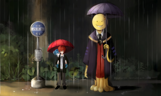 Couple umbrellas rain dog cat - adam manyoki free wallpaper