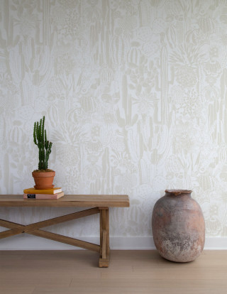Table potted plant wall book - modern european ink painting free wallpaper