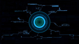 Blue black background circular object - a wireframe diagram free wallpaper