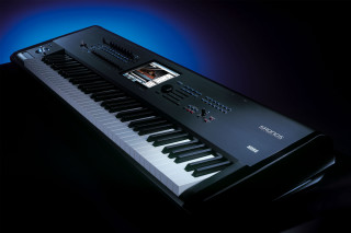 Black electronic keyboard blue background - the keyboard free wallpaper