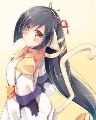 Woman cat ears black hair - long black hair free wallpaper