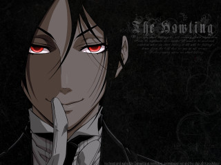 Man red eyes black jacket - a finger free wallpaper