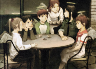 Group people table coffee woman 2 - a group of people sitting free wallpaper