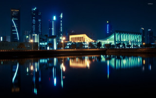 City skyline lake night lights 5 - farid mansour free wallpaper