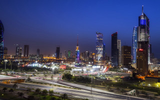 City skyline night tall buildings 22 - traffic free wallpaper