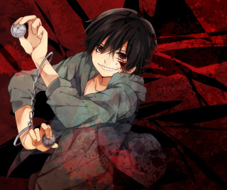Man sword bloody background red - his right hand free wallpaper