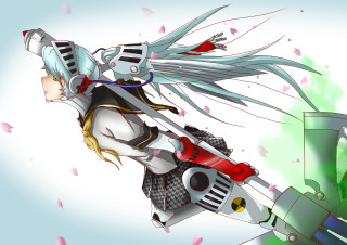 Woman long hair sword flying 2 - object free wallpaper