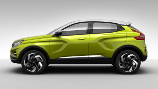 Bright green futuristic concept car - concept design free wallpaper