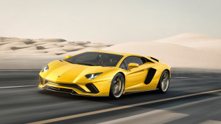 Yellow sports car desert road 3 - a road in the desert free wallpaper
