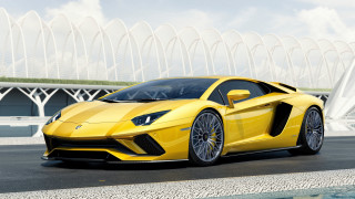 Yellow sports car fountain white - a yellow sports car free wallpaper