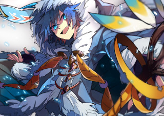 Person sword feather white outfit - their body free wallpaper