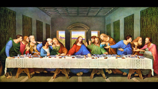 Last supper renaissance oil painting - a large window free wallpaper