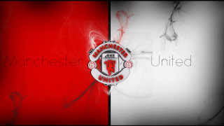 Manchester united logo red white - abstract expressionism free wallpaper