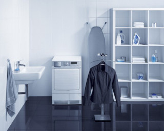 Bathroom white sink black shirt - a bathroom free wallpaper