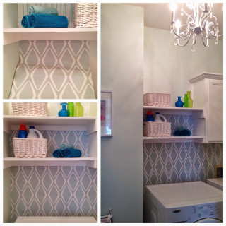 Laundry room washer dryer shelf - anne rigney free wallpaper