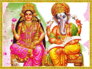 Painting two people sitting white - a gold frame free wallpaper