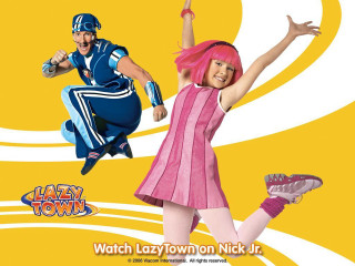 Cartoon jumping girl pink dress - a blue uniform free wallpaper