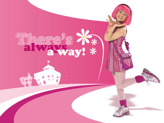 Pink haired girl pink dress - a pink flower free wallpaper
