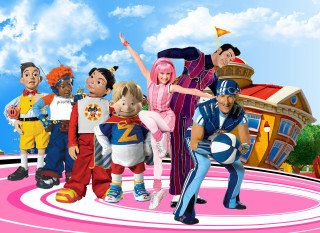 Cartoon characters pink carpet sky - a group of cartoon characters free wallpaper