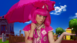 Pink hair girl holding umbrella - neoexpressionism free wallpaper