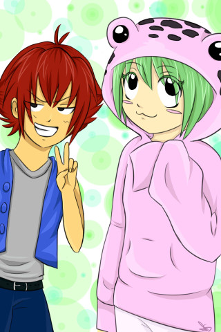 Couple bear head pink hoodie - an anime drawing free wallpaper