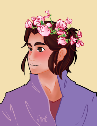 Woman flowers hair robe drawing - conroy maddox free wallpaper