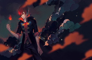 Man red light fire pyrokinesis - his hand free wallpaper