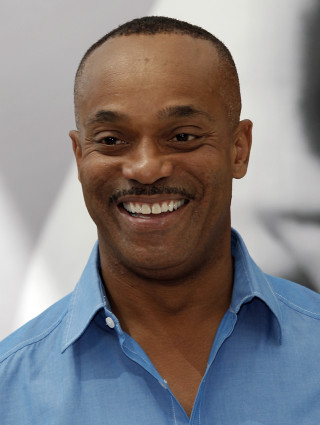 Man mustache smiling blue shirt - a white background behind free wallpaper