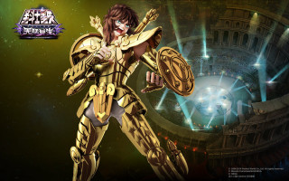 Woman gold suit shield sword - splash art free wallpaper for desktop