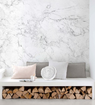 White bench logs pillow marble - florianne becker free wallpaper