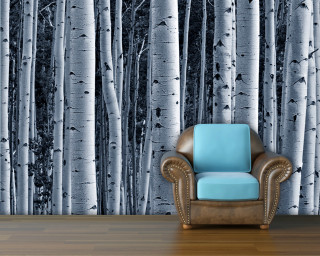 Chair forest wall ink painting - forest free wallpaper