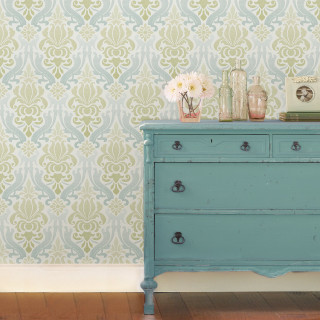 Blue dresser vase flowers wallpaper - free vintage wallpaper