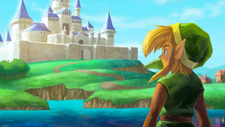Cartoon woman castle river background - game art free wallpaper