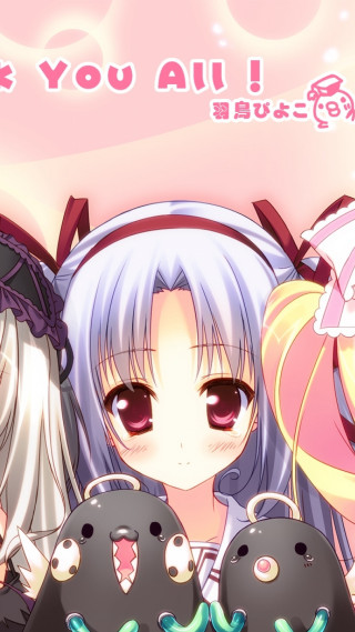 Anime girls pink background words - you free wallpaper