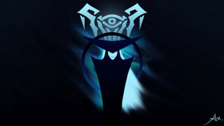 Stylized demon large head horns - symbolism free wallpaper