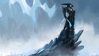 Woman black dress rock snow - anton fadeev free wallpaper
