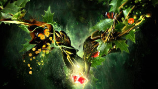 Flower leaves light butterfly digital - digital painting free wallpaper