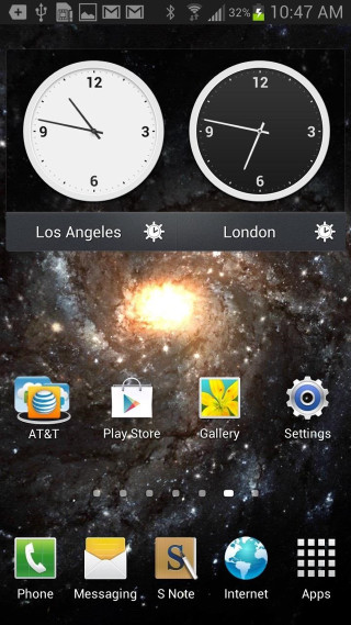 Clock clockface cellphone galaxy background - free space wallpaper