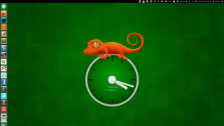 Computer clock animal green background - purism free wallpaper