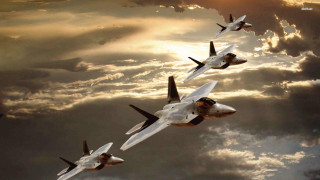 Fighter jets cloudy sky sun 5 - the sun behind them free wallpaper