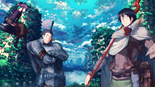Forest characters armor water sky - two person free wallpaper
