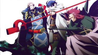 Anime characters swords group standing 2 - sots art free wallpaper