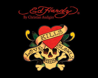 Skull heart banner love randy - back cover free wallpaper